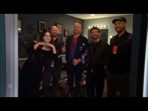 Selena Gomez & Coldplay at the Backstage of "The Late Late Show with James Corden"