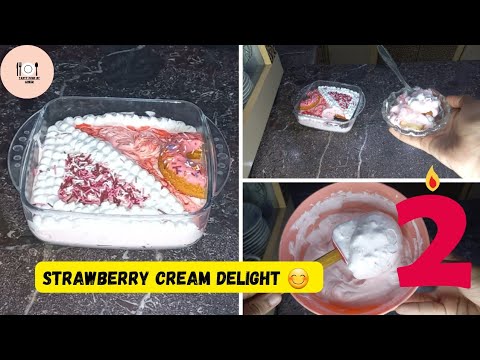 Strawberry Cream Delight Recipe | 2ND ANNIVERSARY special | Tasty Food By Areeb
