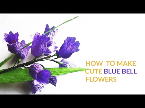 how to make blue bell flowers using crepe paper