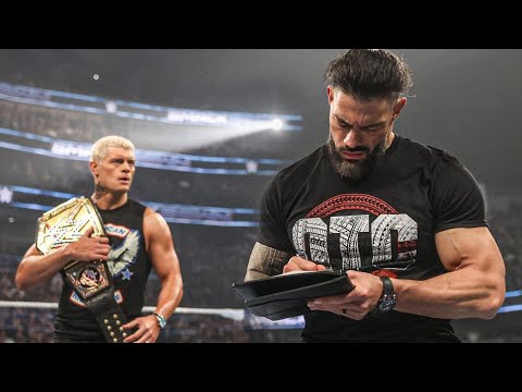 Roman Reigns & Cody Rhodes sign the contract for the fight at Bad Blood: SmackDown, Sep. 13, 2024