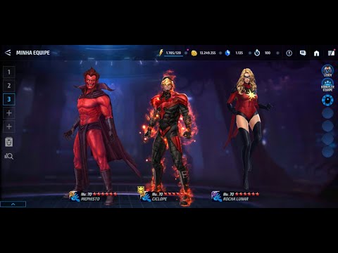 Marvel Future Fight - BAX Energia Vilão (Ciclope, Mephisto, Rocha Lunar) (Paralisia) - 9.16kk