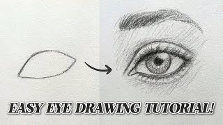 How to draw an eye for beginners | Easy eye drawing step by step | Easy Eye Drawing Tutorial
