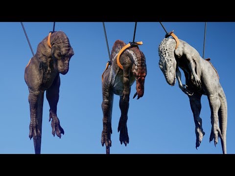 T-REX vs I-REX vs SPINOSAURUS Breakout & Fight - Jurassic World Evolution