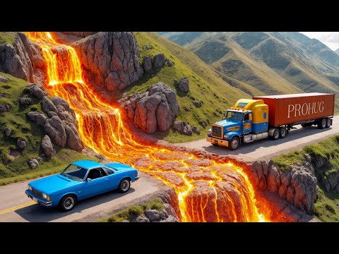 Cars vs Lava River from Vocalno #1 - BeamNG.drive Fails & Crashes 2026!