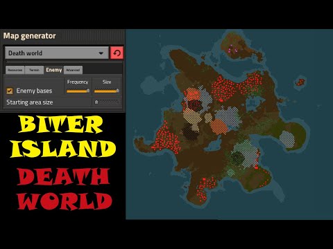 Factorio Biter Island - DeathWorld (Challenge Map)