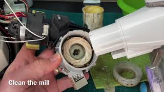 how to clean the coffee grinder (mill) Siemens automatic coffee machine EQ.6 plus DIY