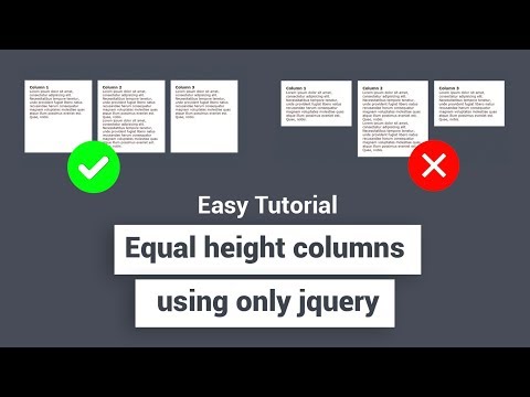 Easy tutorial equal height columns using only jquery
