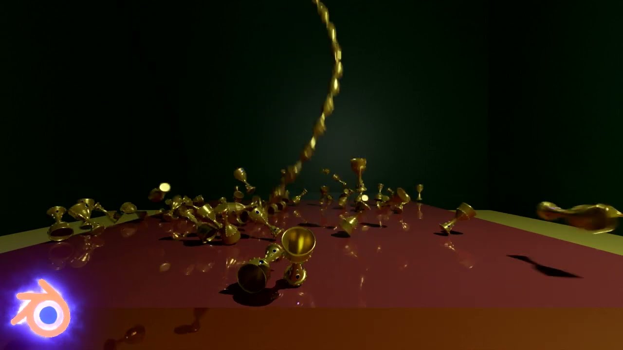 Gold cup with diamonds 3D Model