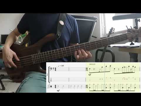 GrooveCell - Bass & Drum Grooves - funk_0022 (Video + Score) - 105 bpm - 6/4