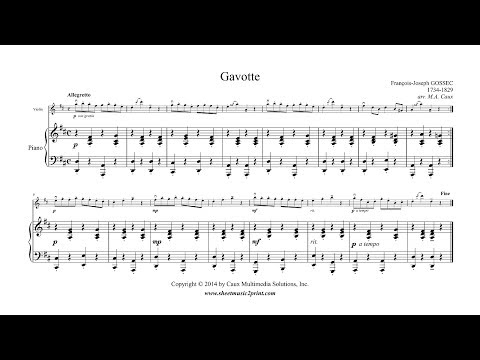 Gossec : Gavotte in D Major - Violin