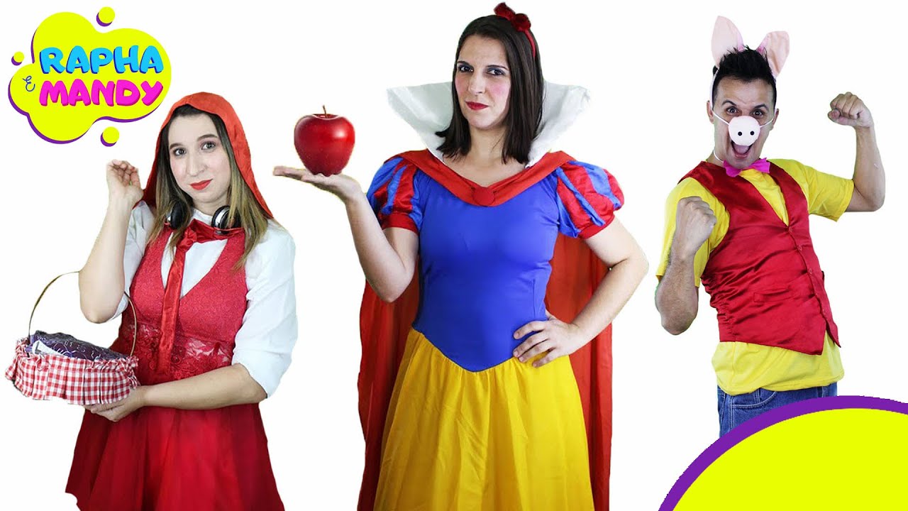 BRANCA DE NEVE   CHAPEUZINHO VERMELHO e OS 3 PORQUINHOS -  Rapha e Mandy