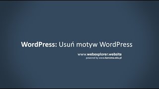 Jak usunąć stopkę motywu lub napis Theme by w WordPress?