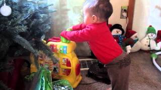 Julia drives the train into the Christmas Tree!  YTO 245/366