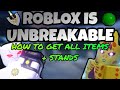 Roblox Is Unbreakable COMPLETE Item Guide How To Get All Items Stands