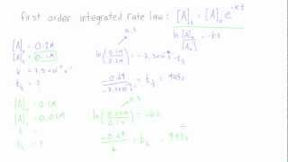 Determine the half-life of a first order reaction