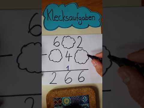Schriftliche Subtraktion Klecksaufgaben