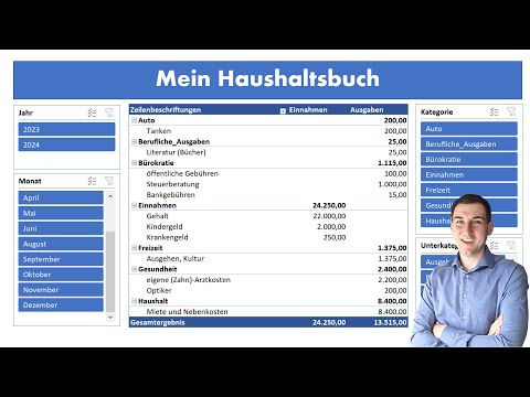 Excel Haushaltsbuch erstellen mit Kategorien - Excel Dashboard 📈📊 [Vorlage, kostenlos, Anleitung]