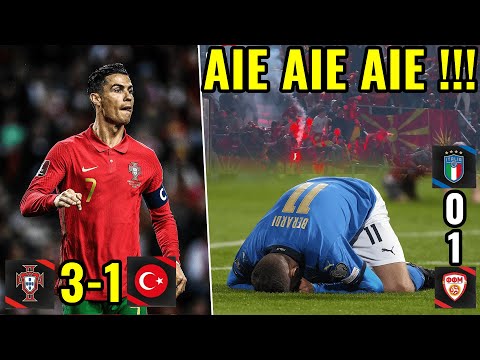 RONALDO À L'ORIGINE DE LA VICTOIRE! L’ITALIE ÉLIMINÉE PORTUGAL 3 1 TURQUIE ITALIE 0 1 MACÉDOINE NORD