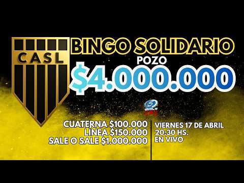 SORTEO BINGO SOLIDARIO DEL CLUB SAN LORENZO Viernes 17 de Abril