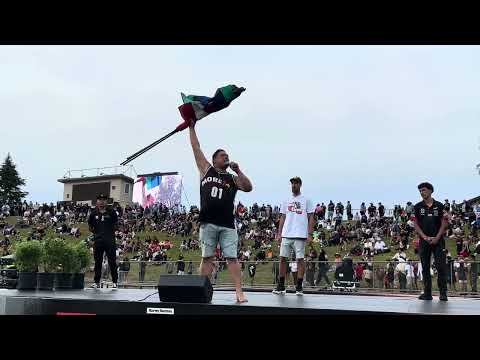 Luke Whaanga performing at the NRL All Stars Game 2023, Rotorua International Stadium