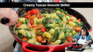 Creamy Tuscan Gnocchi Skillet 🧄🌿 Easy One-Pan Dinner!
