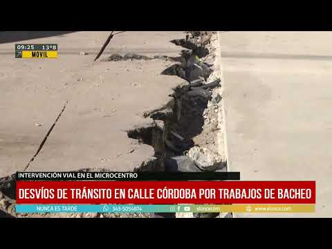 Hay desvíos de tránsito en calle Córdoba por trabajos de bacheo - 15/09/26