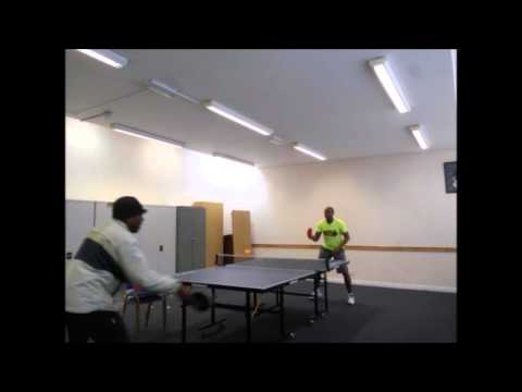 Knocking with Lawrence Palmer. Silver Fox Edwards (CEO) at the Lewsey Table Tennis Club. Wed 20-4-16