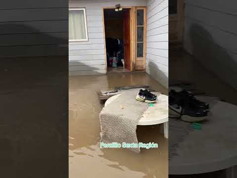 Inundación en Peralillo, provincia de Colchagua, región de O'Higgins
