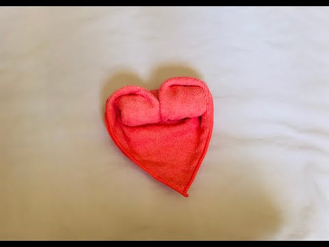 Napkin heart | Towel heart | Heart shape towel folding | Towel origami