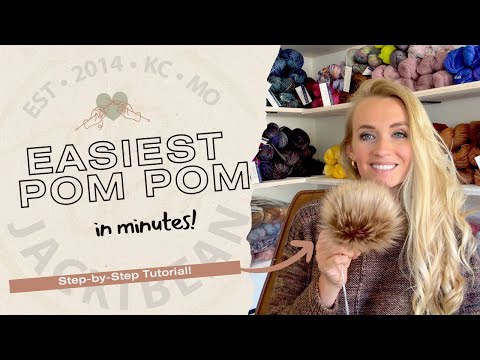 Part of a video titled Perfect Faux Fur Pom Poms - No Sewing Machine Needed! - YouTube