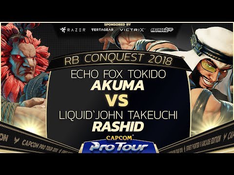 Echo Fox Tokido (Akuma) vs Liquid`John Takeuchi (Rashid) - Red Bull Conquest Top 8 - CPT 2018