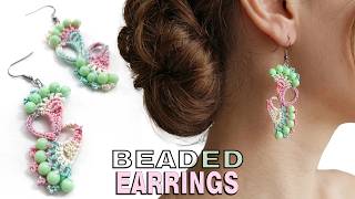 Crochet Earrings W/ Beads For Beginners | Step by Step Tutorial DIY