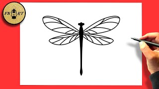 How to draw a dragonfly easy step by step