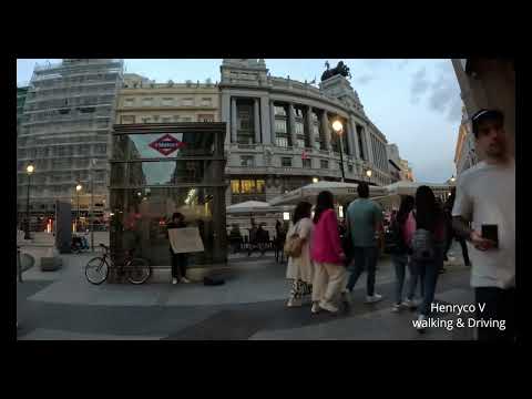 Walking in Central of Madrid Spain