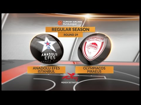 EuroLeague Highlights RS Round 29: Anadolu Efes Istanbul 77-69 Olympiacos Piraeus