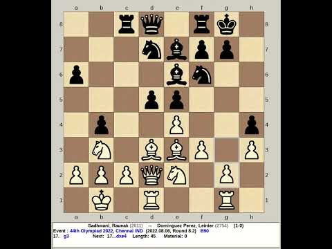 Sadhwani, Raunak vs Dominguez Perez, Leinier | 44th Chess Olympiad 2022, Chennai India