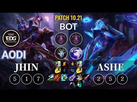 EDG Aodi Jhin vs Ashe Bot - KR Patch 10.21