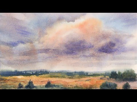 PAESAGGIO semplice ad ACQUERELLO🎨⛺