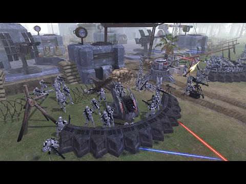 Clone Army Deploys ALL Siege Defenses! - Men of War: Star Wars Mod