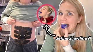 TRYING RIDICULOUS FITNESS PRODUCTS *noah beck's ab stimulator??*