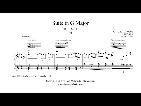 Fiocco : Andante from Suite in G Major, Op. 1, No. 1