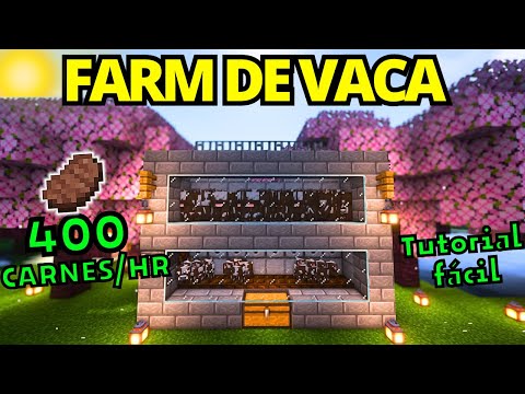 FARM de VACA AUTOMÁTICA MINECRAFT 1.20(JAVA-BEDROCK E PE)
