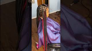 Medium Knotless Box Braids W/ a Peekaboo Color 🙈❤️  #braids #knotlessbraids #hairstyle #beauty