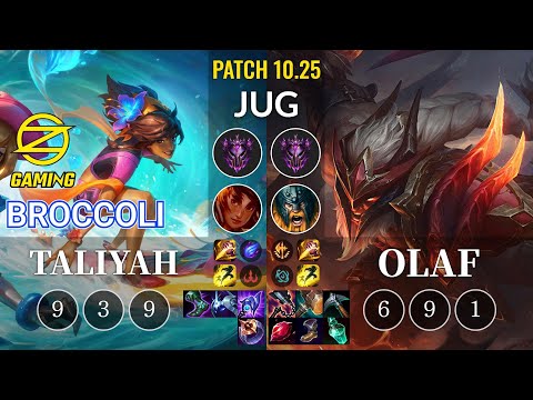 OZ BroCColi Taliyah vs Olaf Jungle - KR Patch 10.25