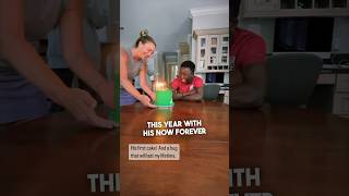 Adopted boy gets his first birthday cake ever ❤️