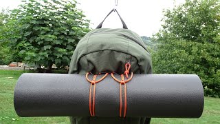 How to Mimic Backpack Bedrolls Straps with Paracord - Easy to Tie easy to Untie - Paracord Tutorial