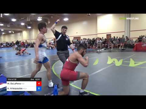 2018 Marine Corps US Open/UWW Junior Freestyle 61 Rnd Of 32 - Michael DeLaPena (Indi) Vs. Alex Hri