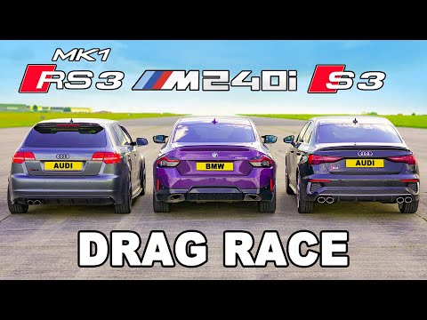 BMW M240i v Audi S3 v Mk1 RS3: DRAG RACE