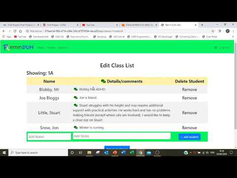ReminDUH web app - CS50 final poject