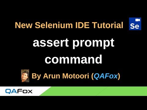 New Selenium Ide Part 56 Assert Prompt Command